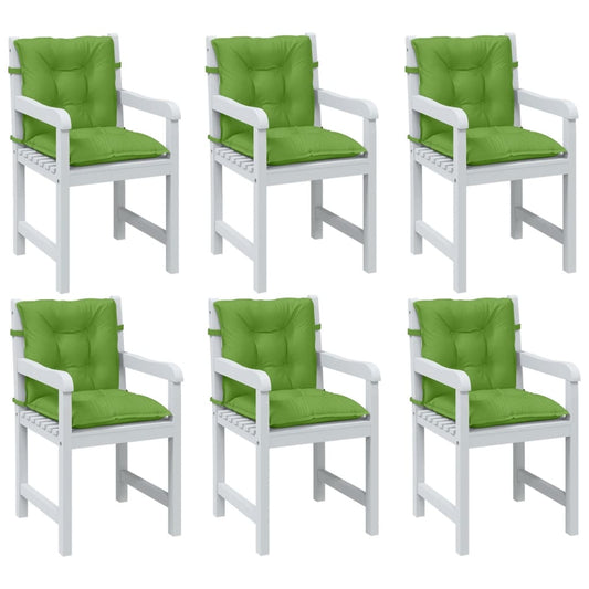 vidaXL Cojines silla respaldo bajo 6 ud tela verde melange 100x50x7 cm