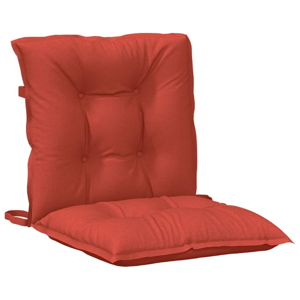 vidaXL Cojines silla respaldo bajo 2 ud tela rojo melange 100x50x7 cm