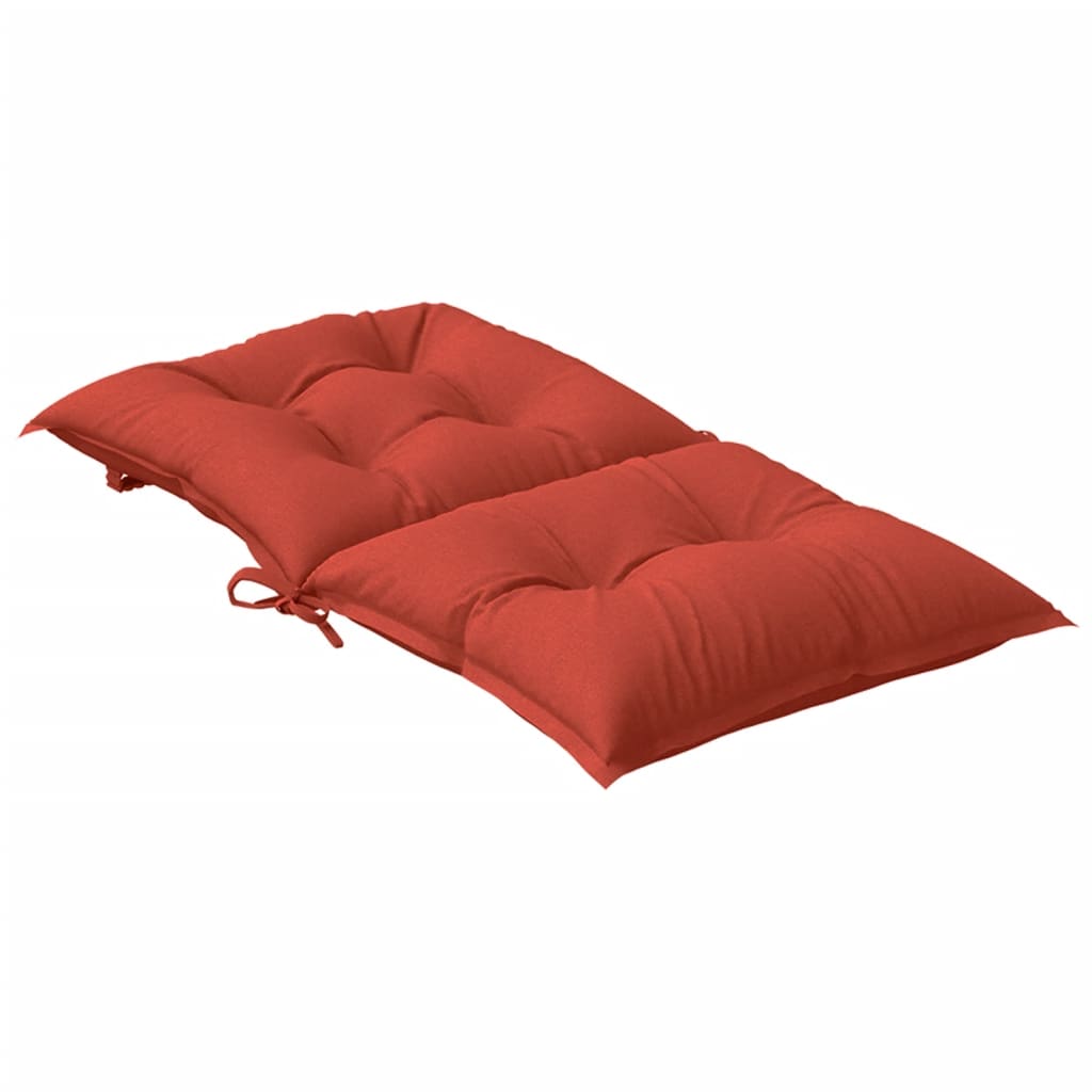 vidaXL Cojines silla respaldo bajo 2 ud tela rojo melange 100x50x7 cm