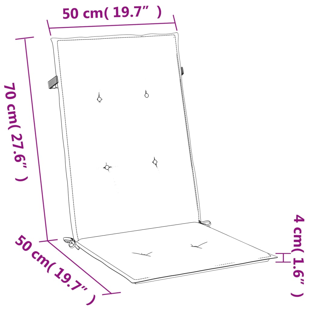 vidaXL Cojines silla respaldo alto 2 uds tela gris antracita melange