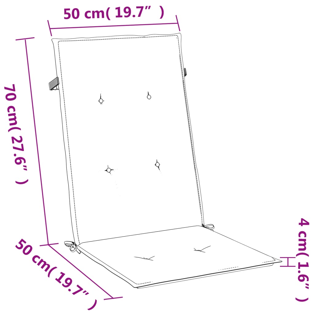 vidaXL Cojines silla respaldo alto 6 uds tela gris antracita melange