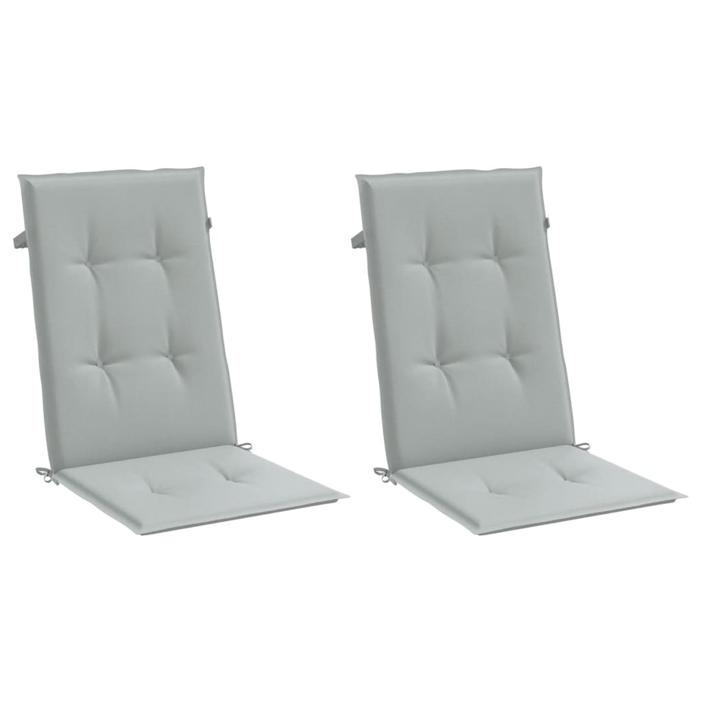 vidaXL Cojines para silla respaldo alto 2 uds tela gris claro melange