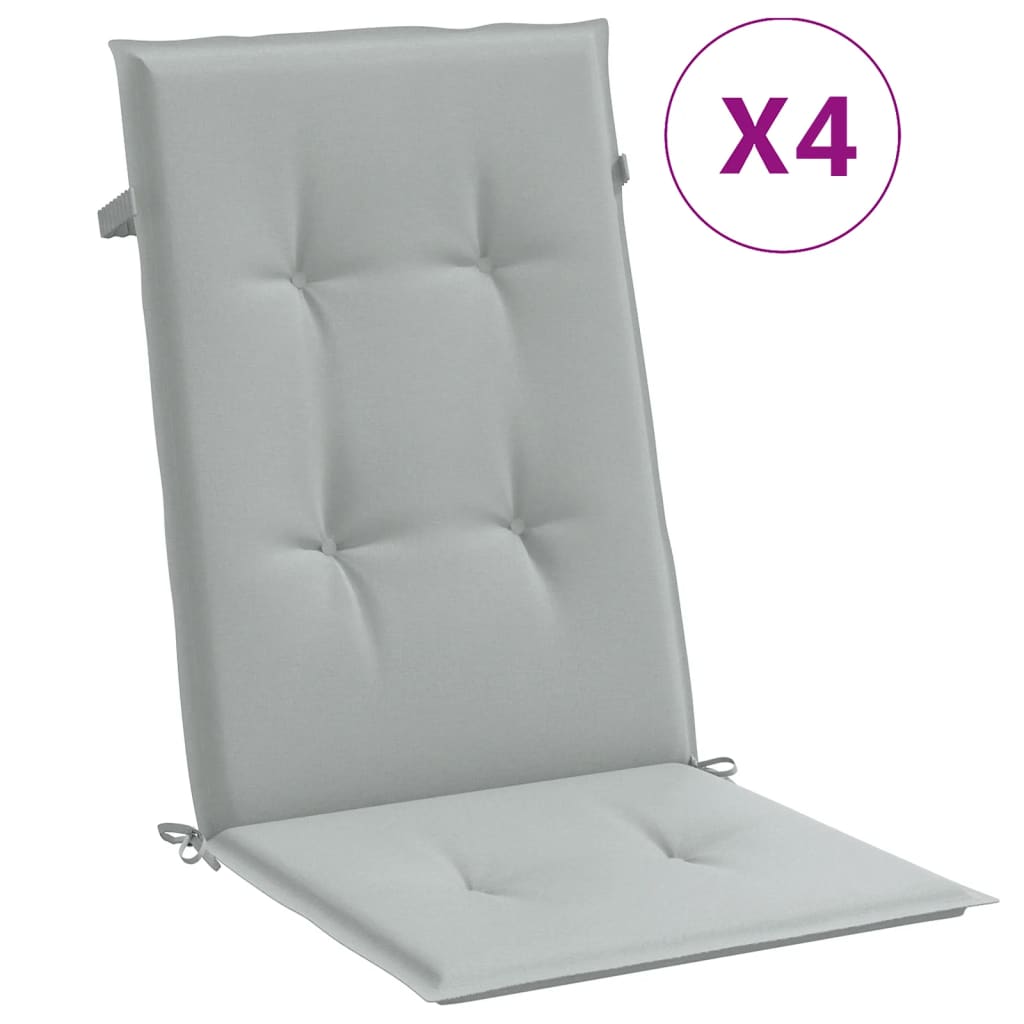 vidaXL Cojines para silla respaldo alto 4 uds tela gris claro melange