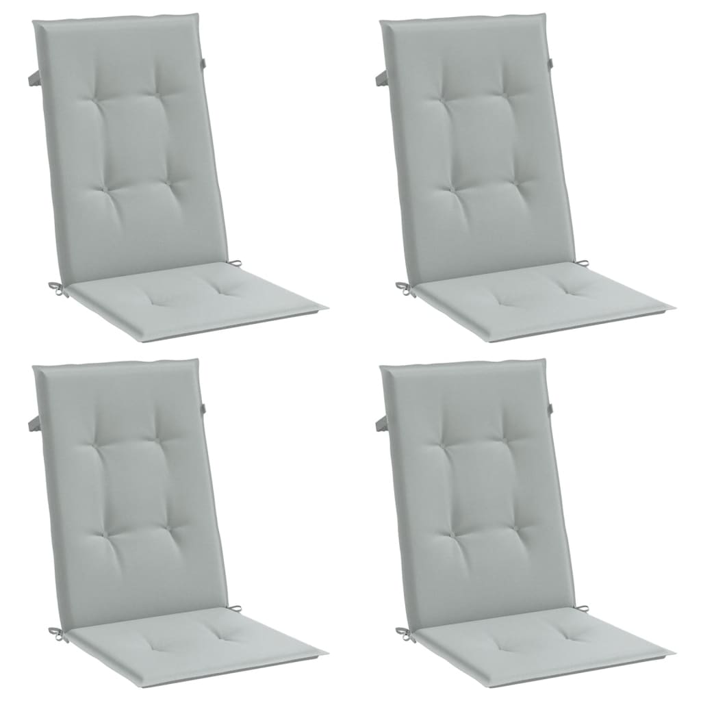 vidaXL Cojines para silla respaldo alto 4 uds tela gris claro melange