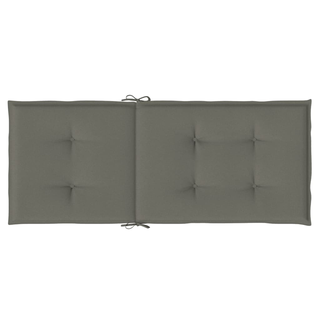 vidaXL Cojines para silla respaldo alto 2 uds tela gris oscuro melange