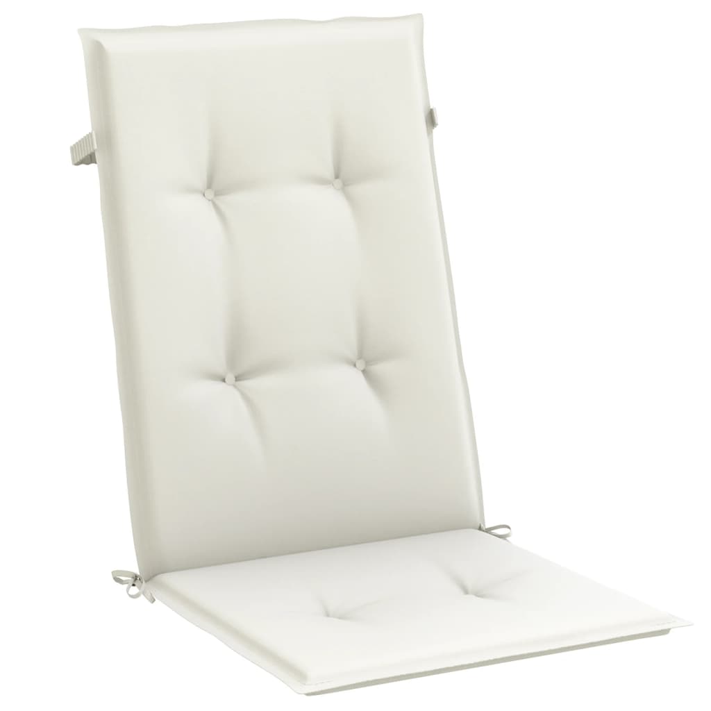 vidaXL Cojines silla respaldo alto 2 uds tela crema melange 120x50x4cm