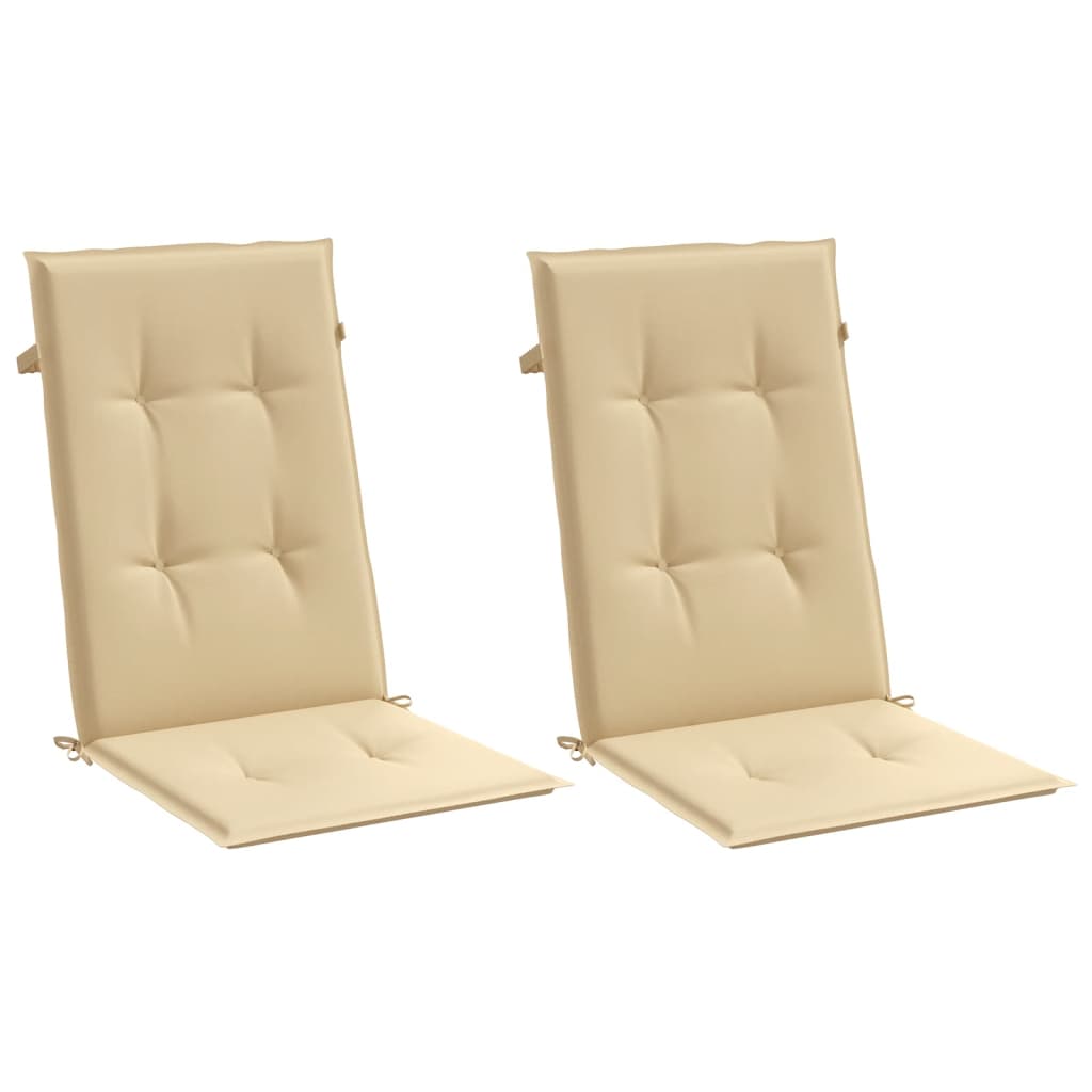 vidaXL Cojines silla respaldo alto 2 uds tela beige melange 120x50x4cm