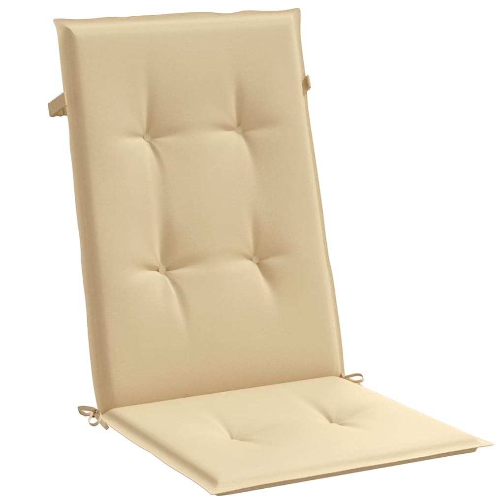 vidaXL Cojines silla respaldo alto 2 uds tela beige melange 120x50x4cm