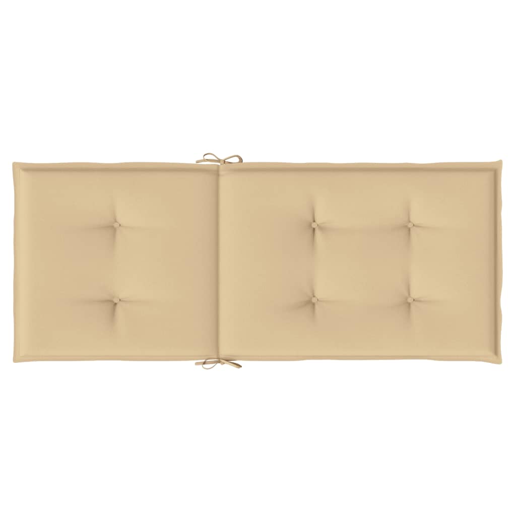 vidaXL Cojines silla respaldo alto 2 uds tela beige melange 120x50x4cm