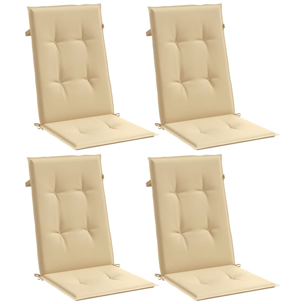 vidaXL Cojines silla respaldo alto 4 uds tela beige melange 120x50x4cm