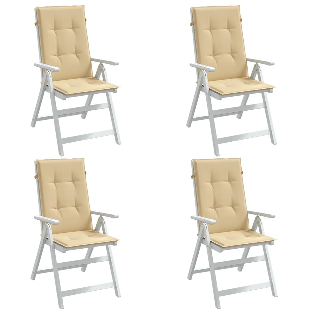 vidaXL Cojines silla respaldo alto 4 uds tela beige melange 120x50x4cm