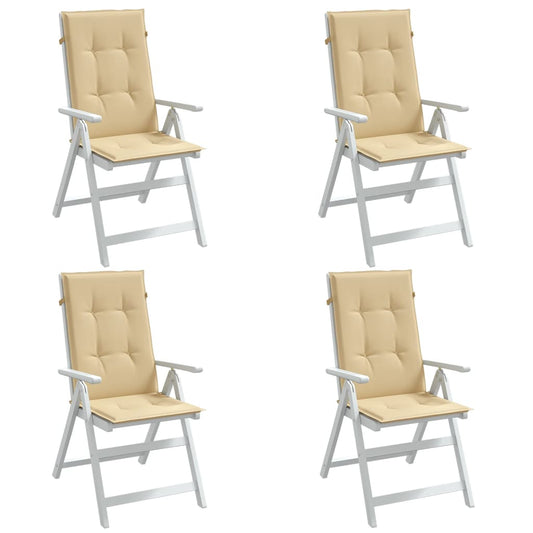 vidaXL Cojines silla respaldo alto 4 uds tela beige melange 120x50x4cm