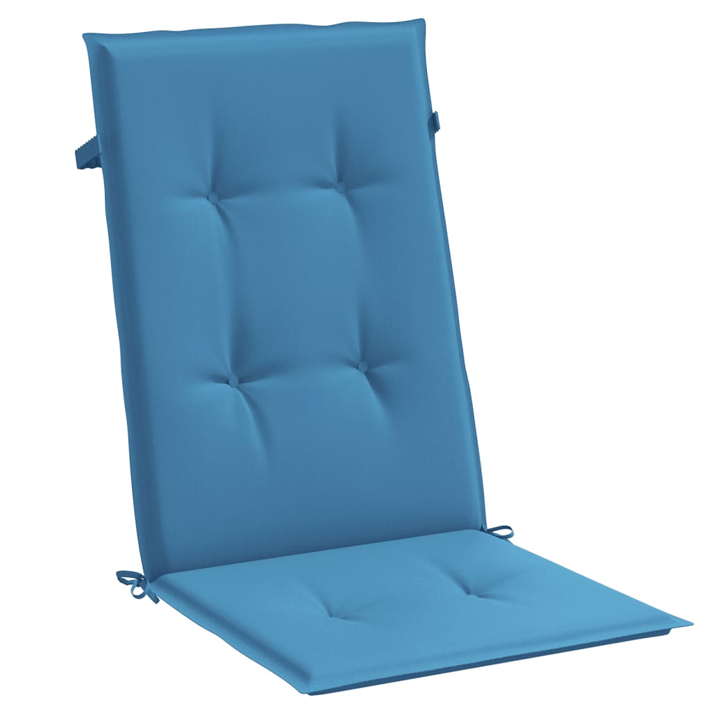 vidaXL Cojines silla respaldo alto 2 uds tela azul melange 120x50x4 cm