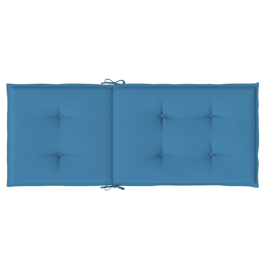 vidaXL Cojines silla respaldo alto 2 uds tela azul melange 120x50x4 cm