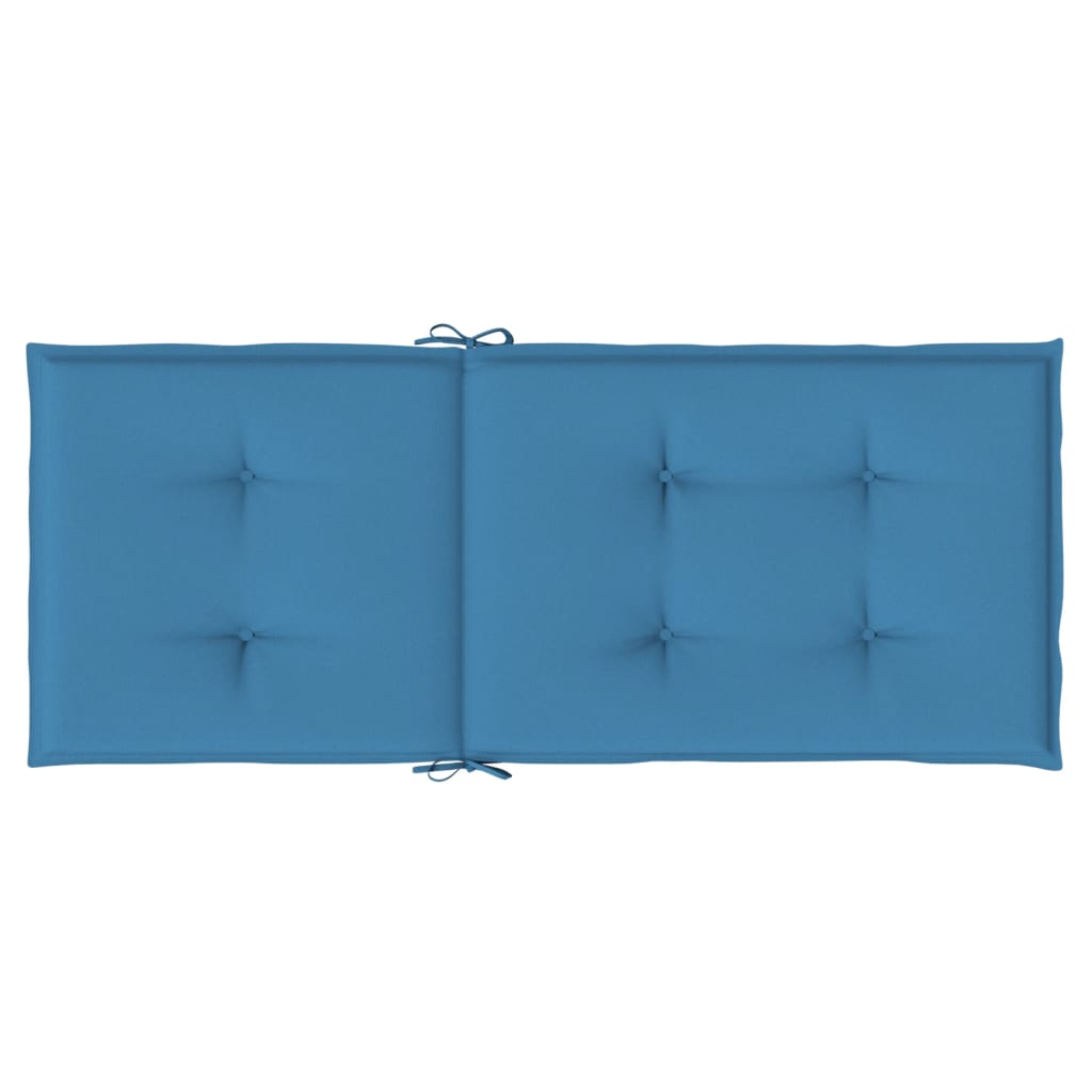 vidaXL Cojines silla respaldo alto 4 uds tela azul melange 120x50x4 cm