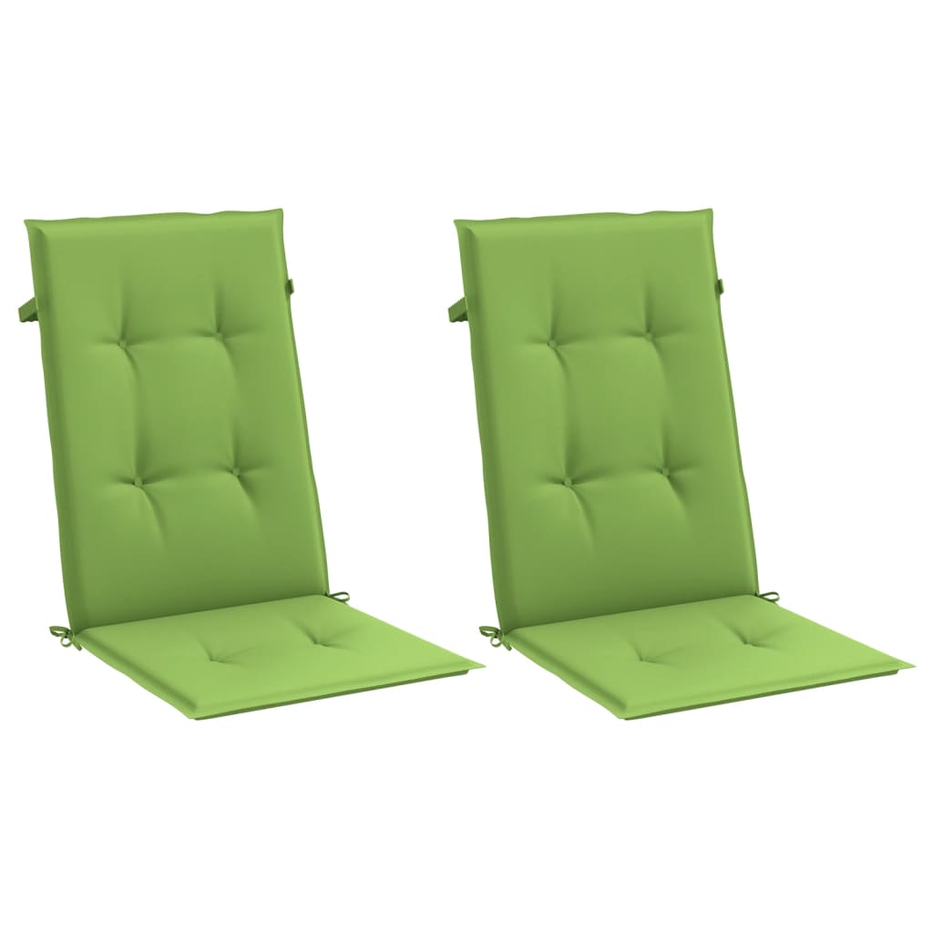 vidaXL Cojines silla respaldo alto 2 uds tela verde melange 120x50x4cm