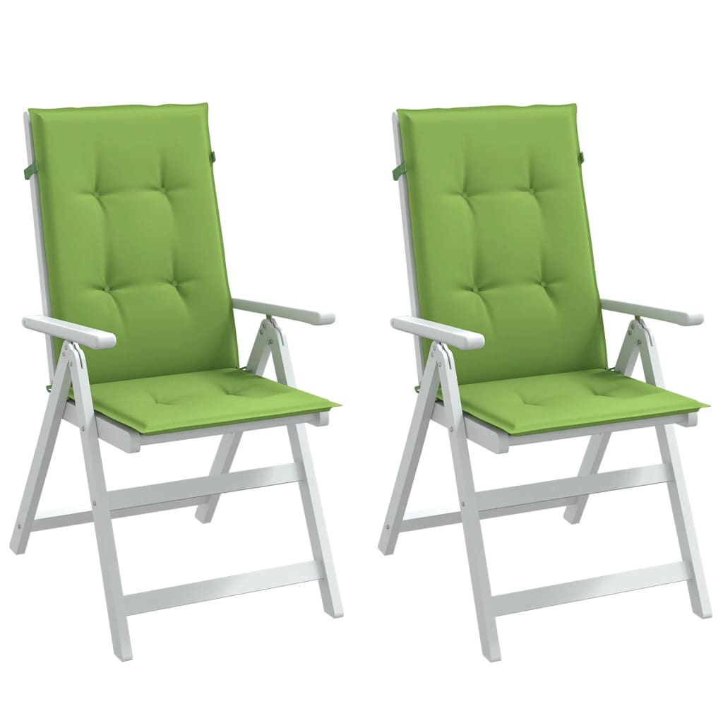 vidaXL Cojines silla respaldo alto 2 uds tela verde melange 120x50x4cm