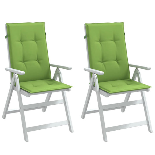 vidaXL Cojines silla respaldo alto 2 uds tela verde melange 120x50x4cm