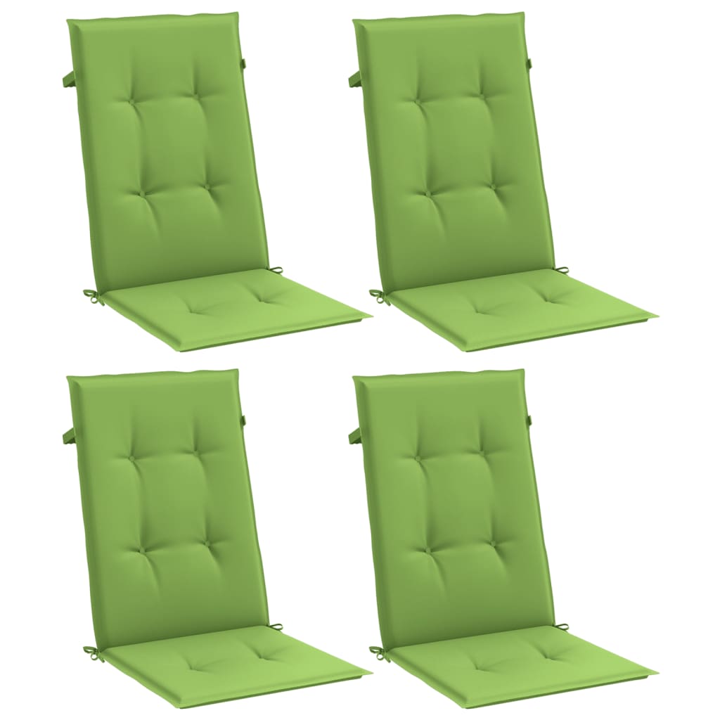 vidaXL Cojines silla respaldo alto 4 uds tela verde melange 120x50x4cm