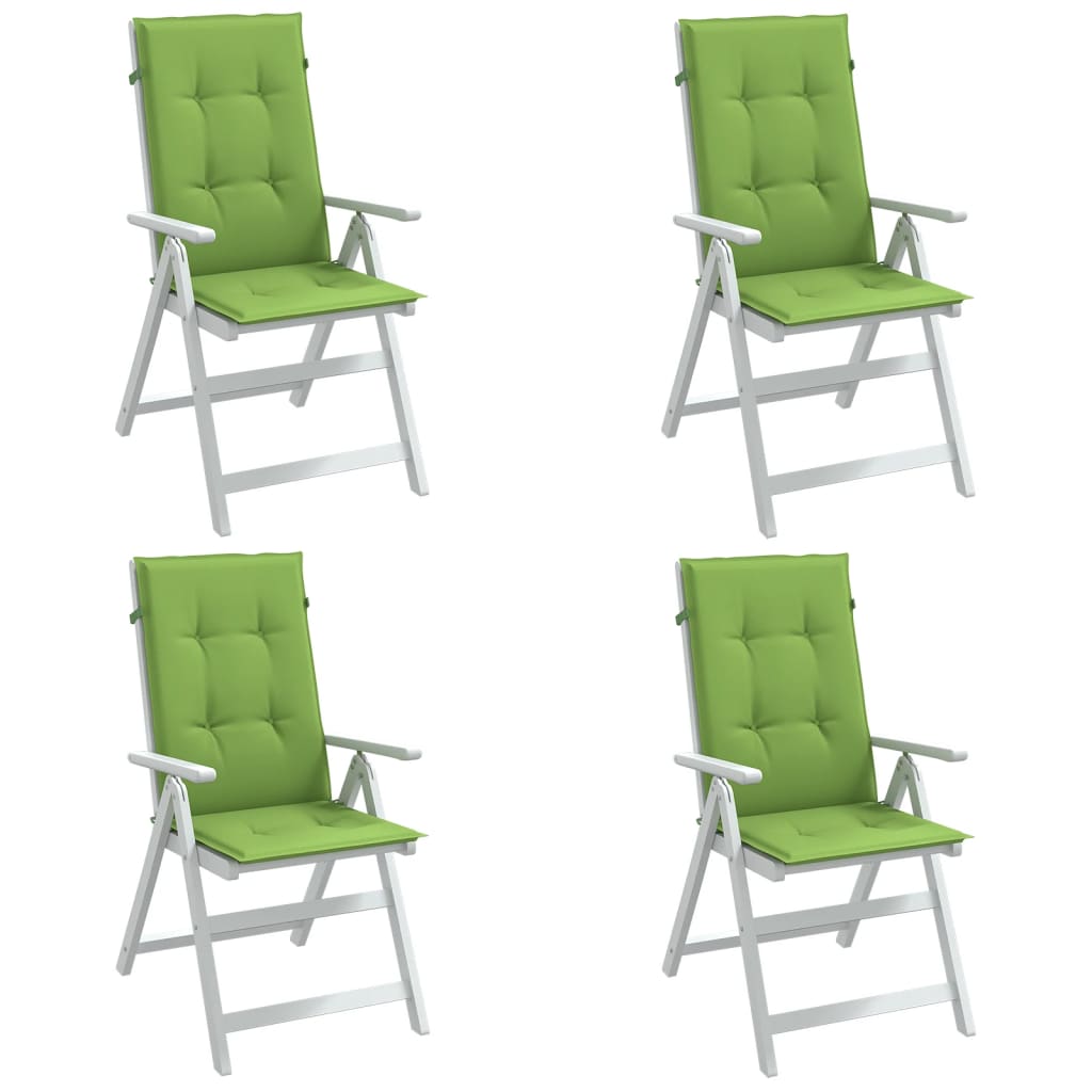 vidaXL Cojines silla respaldo alto 4 uds tela verde melange 120x50x4cm