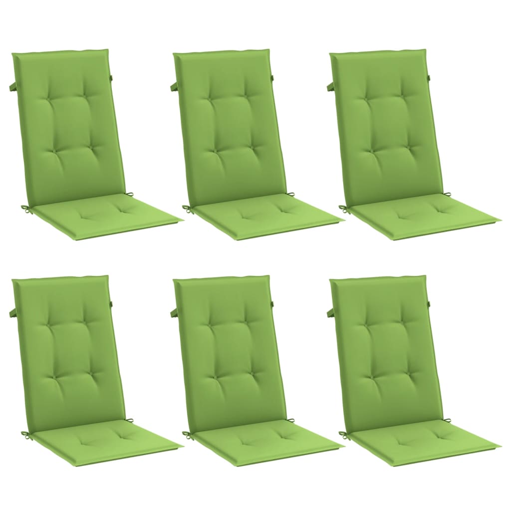 vidaXL Cojines silla respaldo alto 6 uds tela verde melange 120x50x4cm