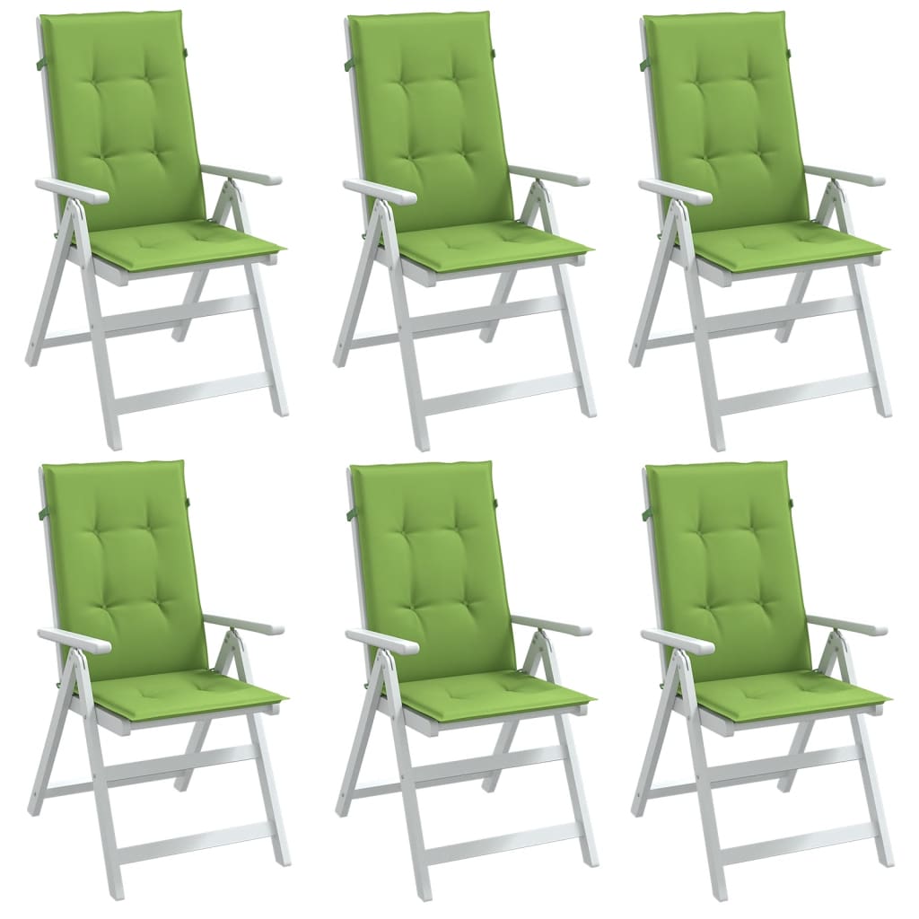 vidaXL Cojines silla respaldo alto 6 uds tela verde melange 120x50x4cm