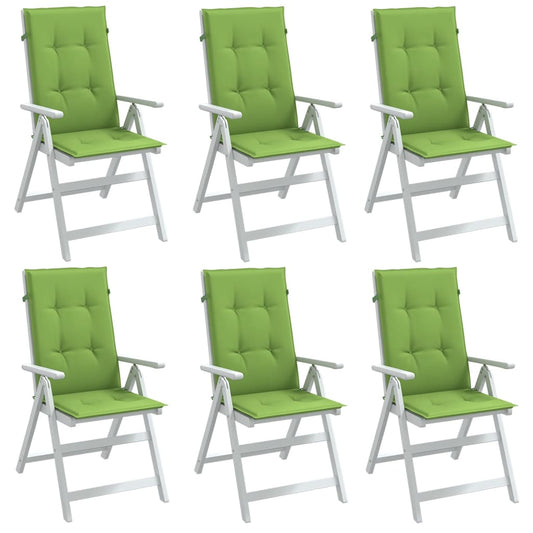 vidaXL Cojines silla respaldo alto 6 uds tela verde melange 120x50x4cm