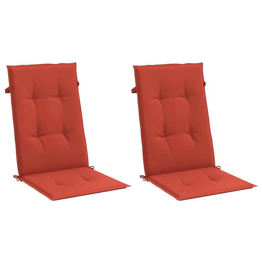 vidaXL Cojines silla respaldo alto 2 uds tela rojo melange 120x50x4 cm