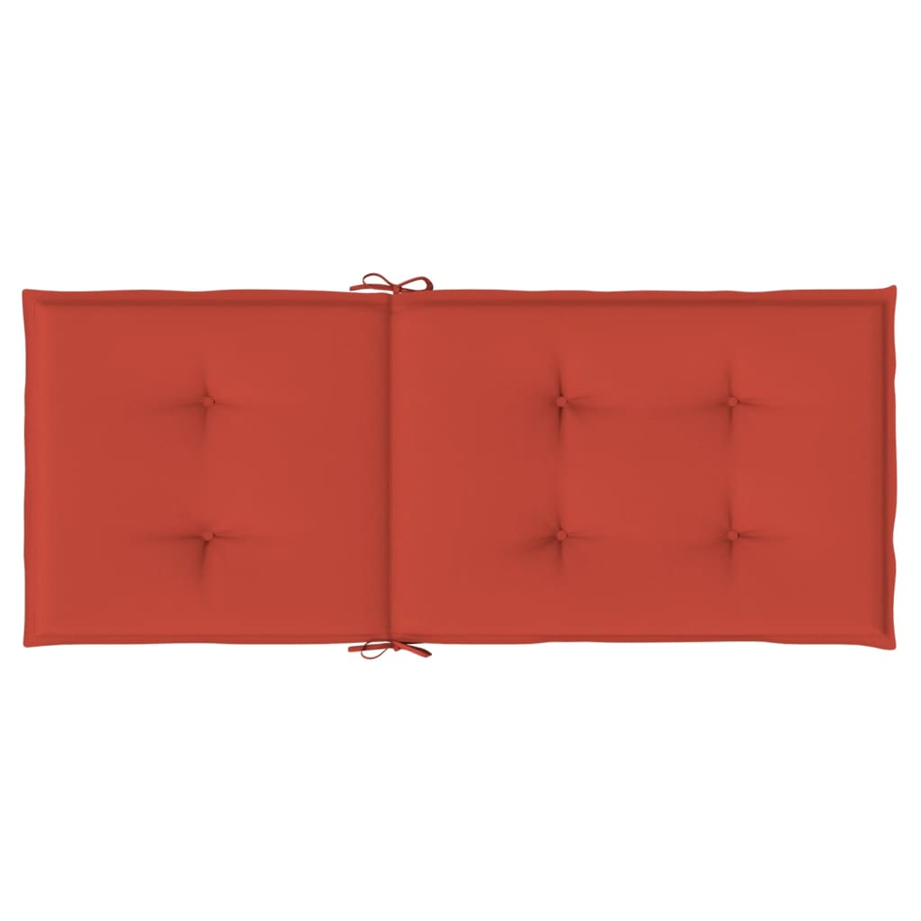 vidaXL Cojines silla respaldo alto 2 uds tela rojo melange 120x50x4 cm