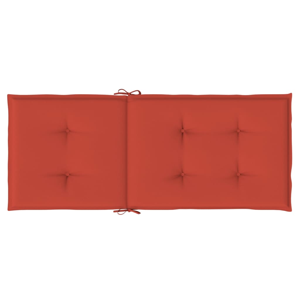 vidaXL Cojines silla respaldo alto 4 uds tela rojo melange 120x50x4 cm