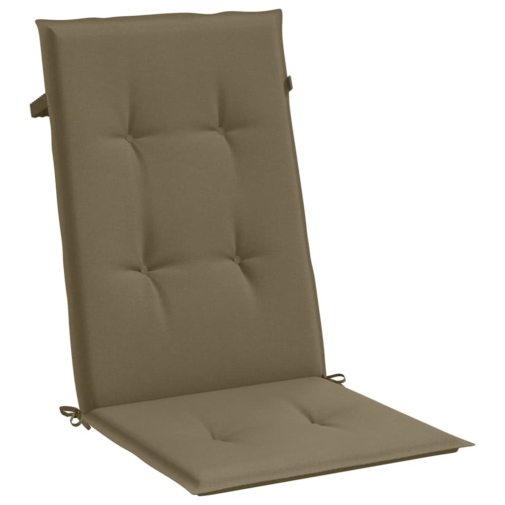 vidaXL Cojines silla respaldo alto 2 uds tela taupe melange 120x50x4cm