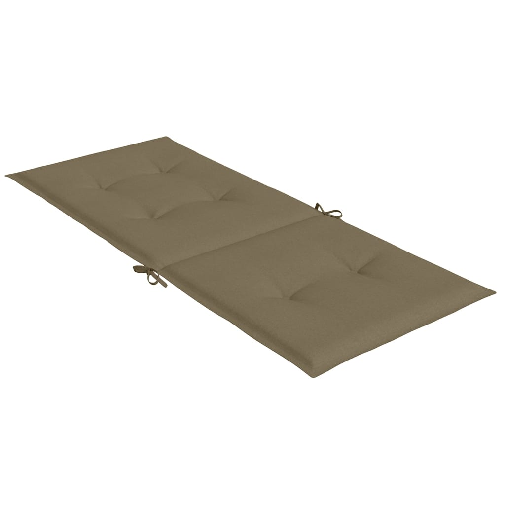 vidaXL Cojines silla respaldo alto 2 uds tela taupe melange 120x50x4cm