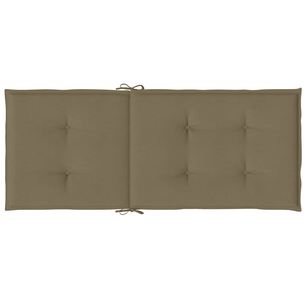 vidaXL Cojines silla respaldo alto 2 uds tela taupe melange 120x50x4cm