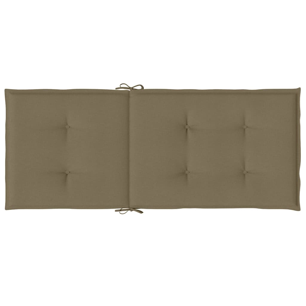 vidaXL Cojines silla respaldo alto 4 uds tela taupe melange 120x50x4cm