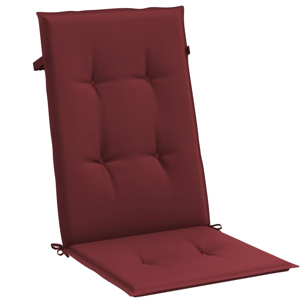 vidaXL Cojines para silla respaldo alto 2 uds tela rojo tinto melange