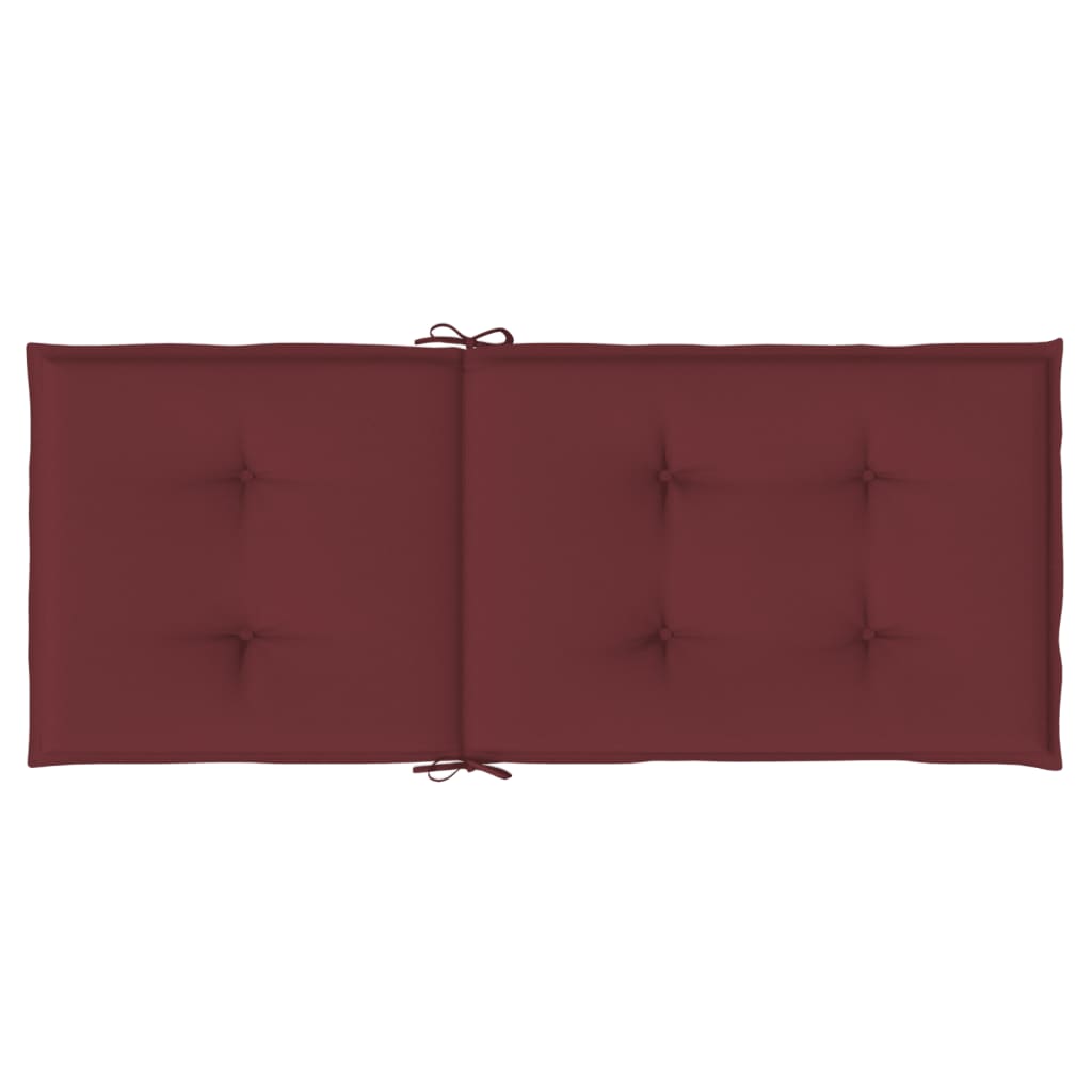 vidaXL Cojines para silla respaldo alto 2 uds tela rojo tinto melange