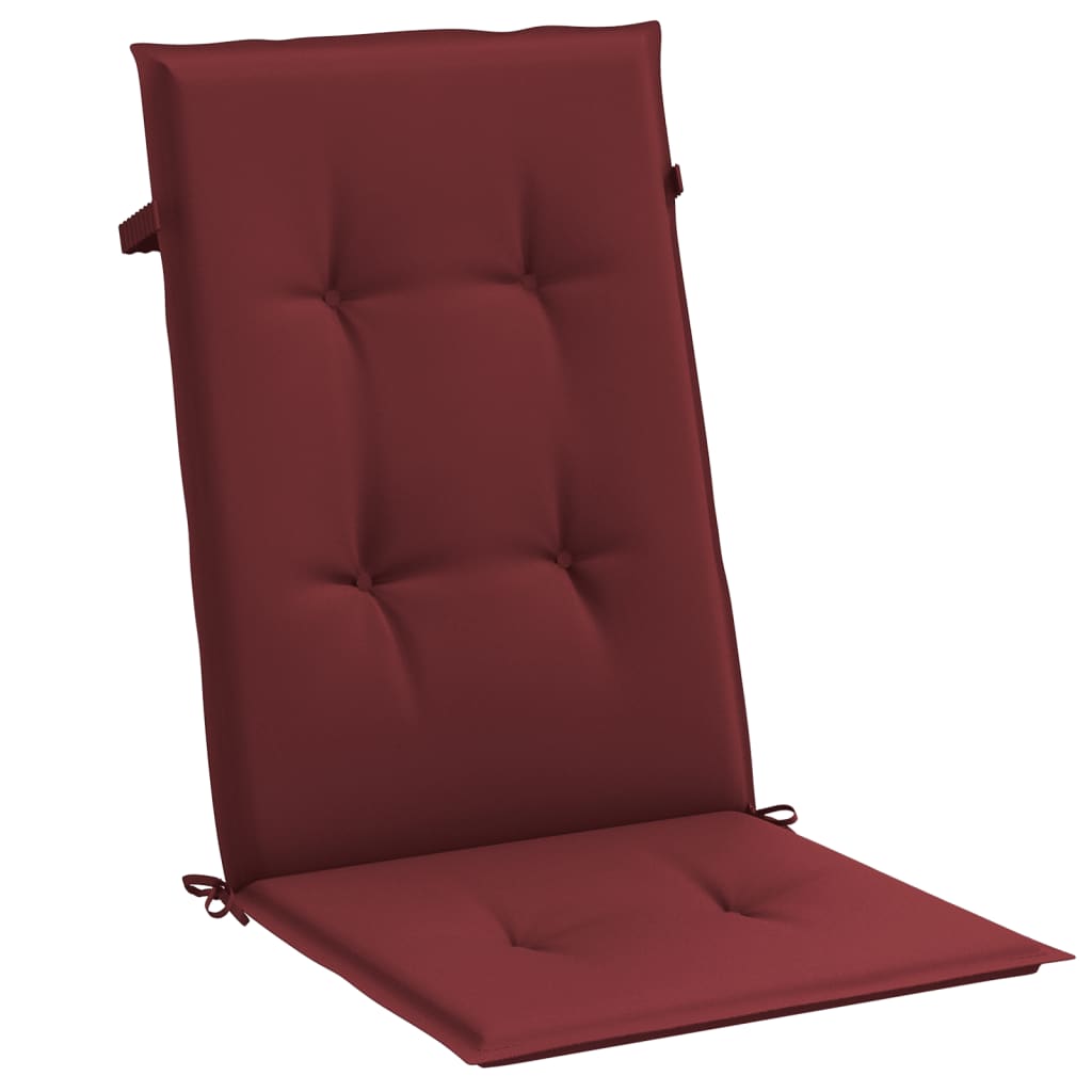 vidaXL Cojines para silla respaldo alto 4 uds tela rojo tinto melange