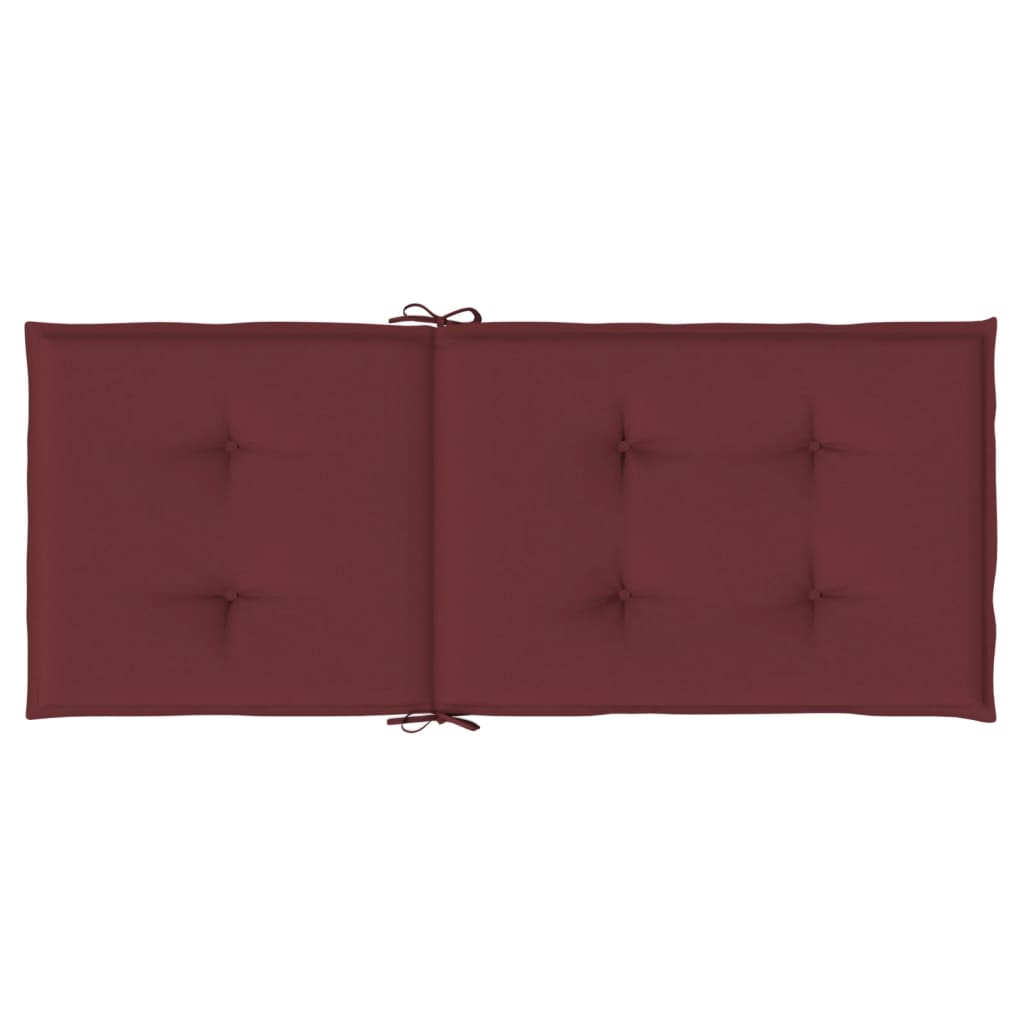 vidaXL Cojines para silla respaldo alto 4 uds tela rojo tinto melange