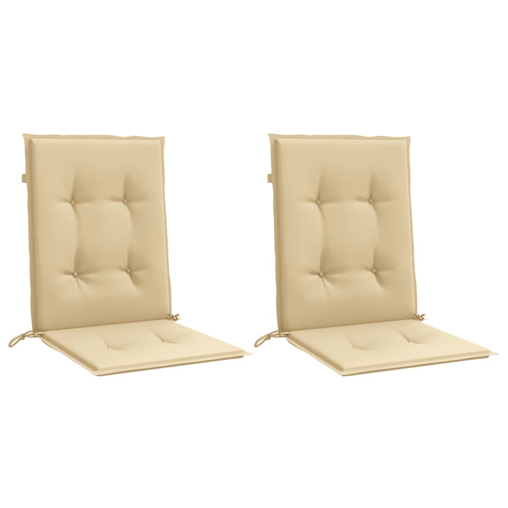 vidaXL Cojines silla respaldo bajo 2 ud tela beige melange 100x50x4 cm