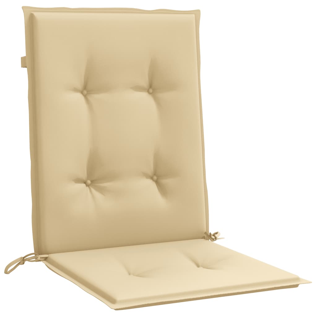 vidaXL Cojines silla respaldo bajo 2 ud tela beige melange 100x50x4 cm