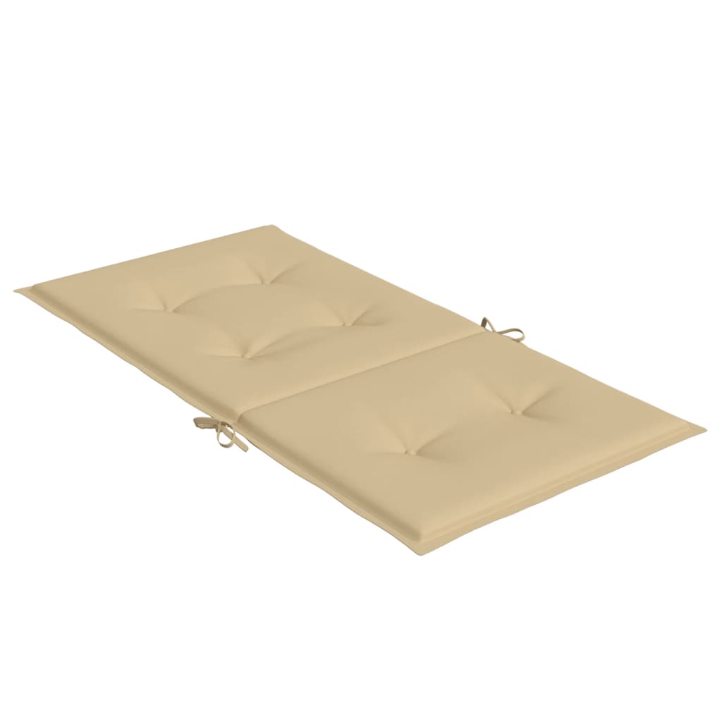 vidaXL Cojines silla respaldo bajo 2 ud tela beige melange 100x50x4 cm