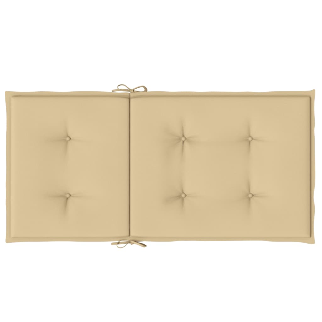 vidaXL Cojines silla respaldo bajo 2 ud tela beige melange 100x50x4 cm