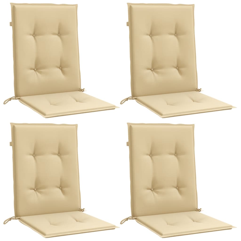 vidaXL Cojines silla respaldo bajo 4 ud tela beige melange 100x50x4 cm