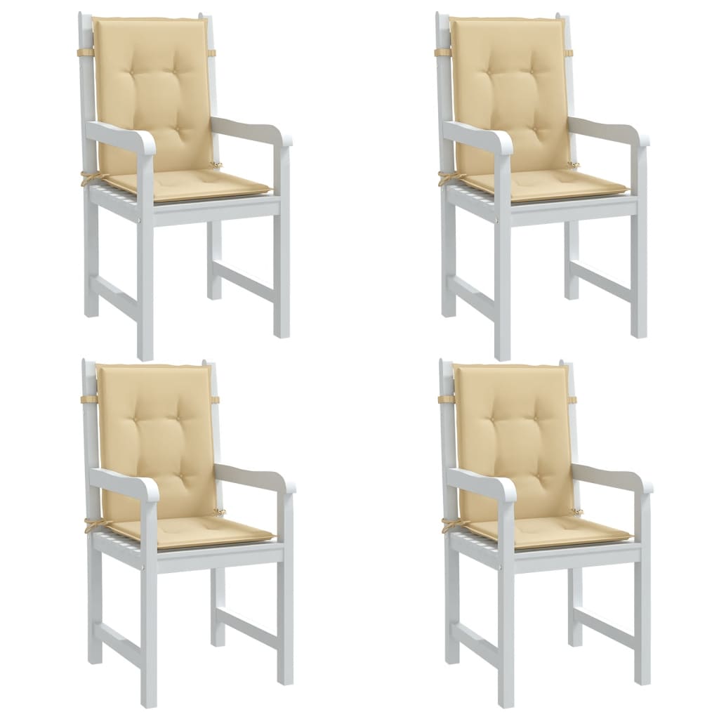 vidaXL Cojines silla respaldo bajo 4 ud tela beige melange 100x50x4 cm