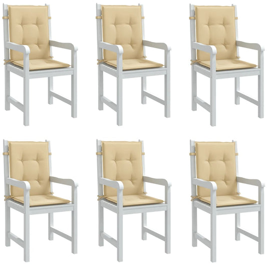 vidaXL Cojines silla respaldo bajo 6 ud tela beige melange 100x50x4 cm