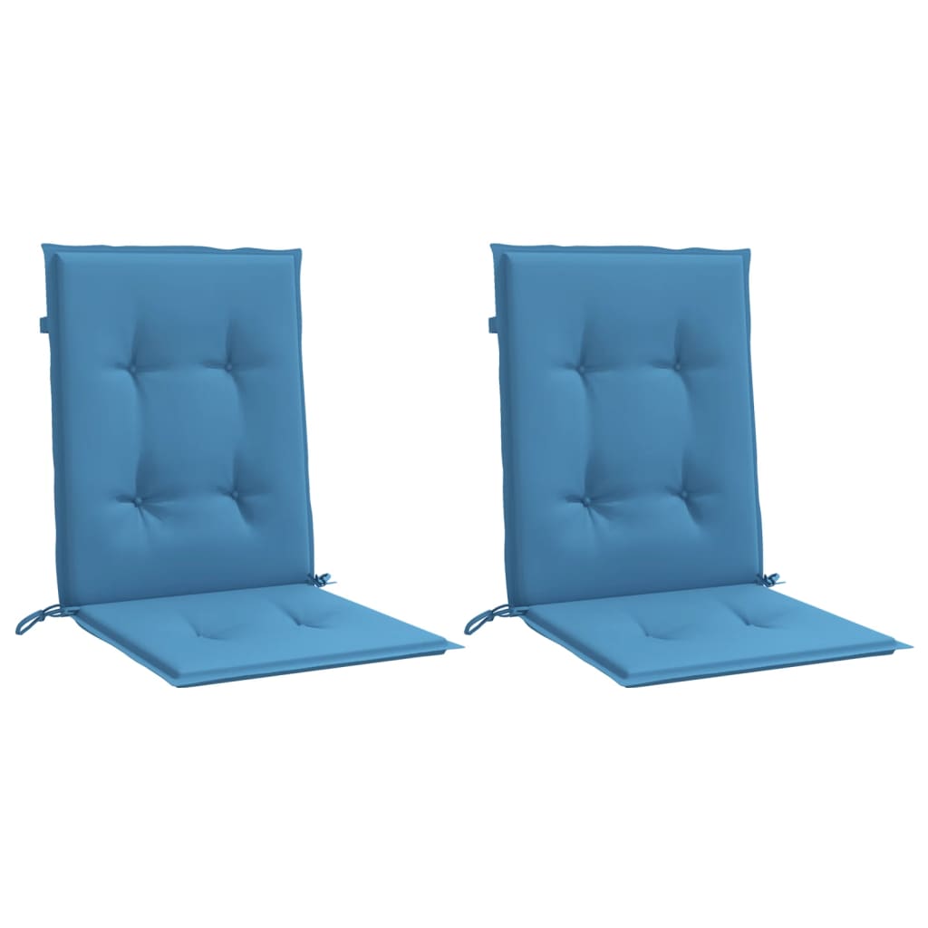 vidaXL Cojines silla respaldo bajo 2 ud tela azul melange 100x50x4 cm