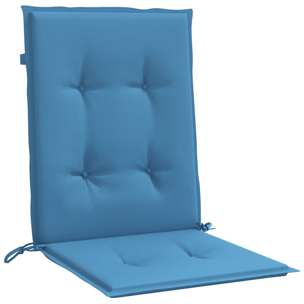 vidaXL Cojines silla respaldo bajo 2 ud tela azul melange 100x50x4 cm