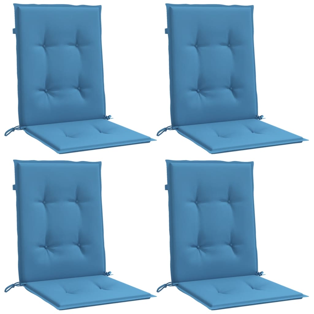 vidaXL Cojines silla respaldo bajo 4 ud tela azul melange 100x50x4 cm