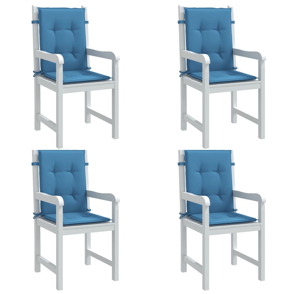 vidaXL Cojines silla respaldo bajo 4 ud tela azul melange 100x50x4 cm