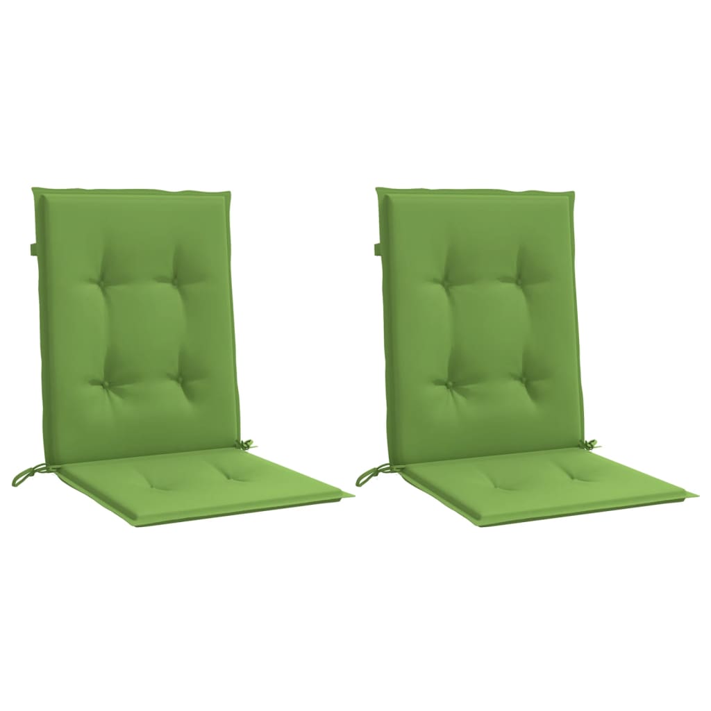 vidaXL Cojines silla respaldo bajo 2 ud tela verde melange 100x50x4 cm